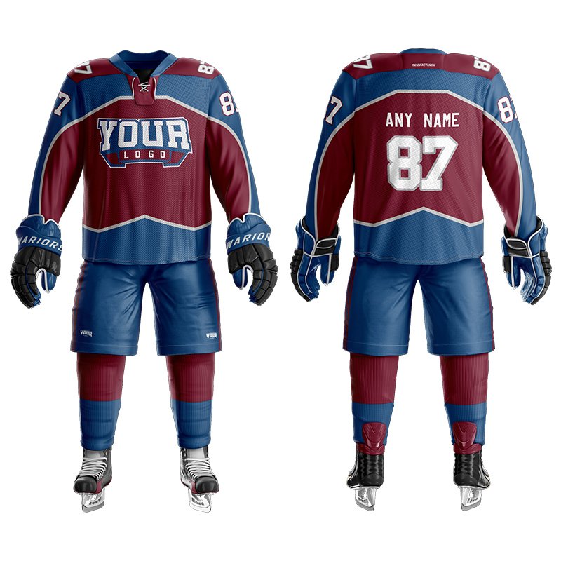High Quality Team Hockey Jersey Wholesale Laced Collar Sublimated Ice Hockey Jersey Wholesale