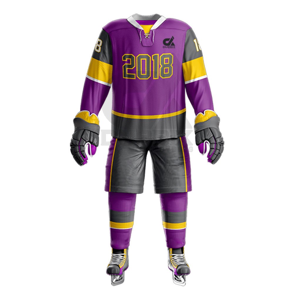 Comfortable Custom Size Ice Hockey Uniform In Stock 100% Polyester Made Ice Hockey Uniform