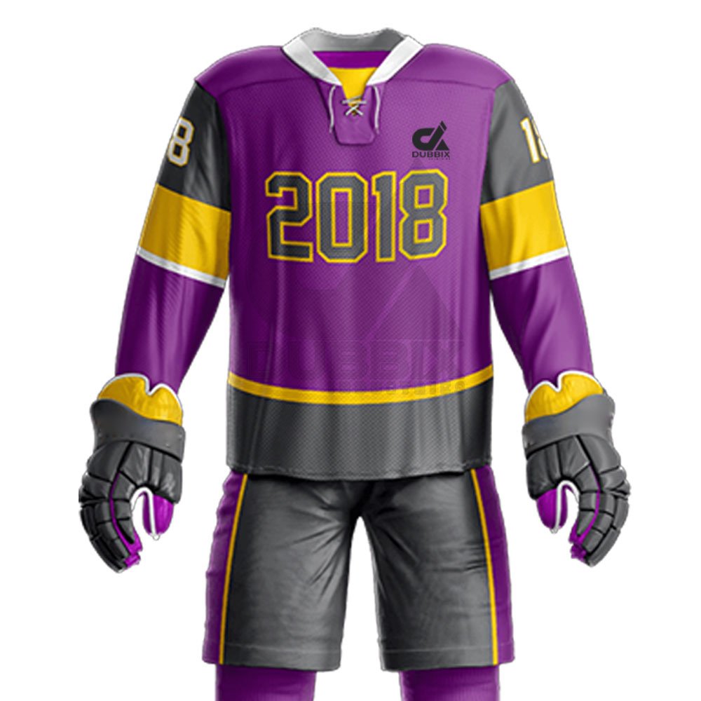 Comfortable Custom Size Ice Hockey Uniform In Stock 100% Polyester Made Ice Hockey Uniform