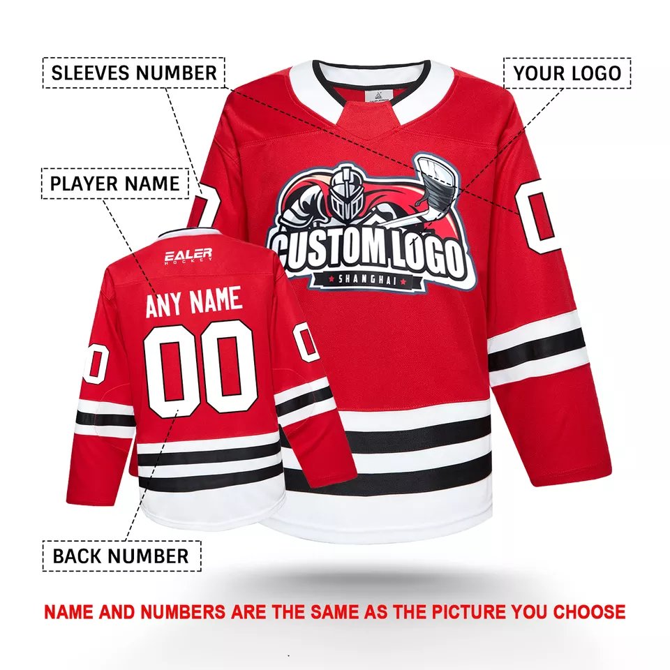 Wholesale Blank Hockey Jersey Polyester Hockey Jersey Manufacturers Custom Hockey Team Jersey