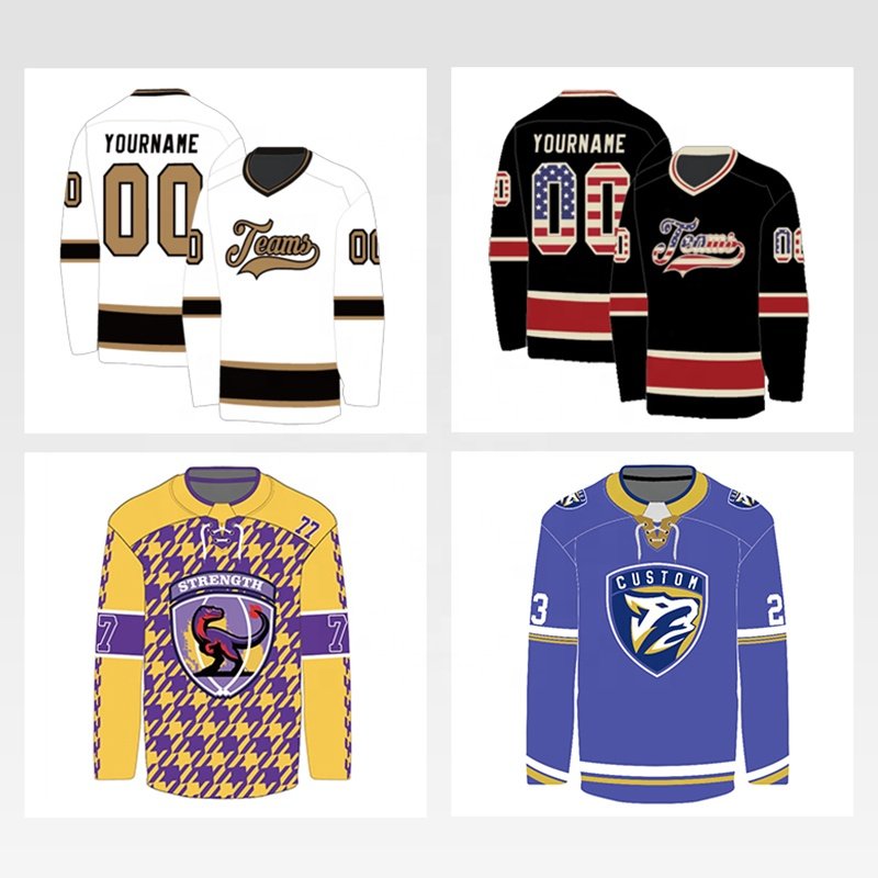 Custom red old gold-black wrinkle-resistance ice HOCKEY JERSEY Team Training printed Ice Hockey Jerseys