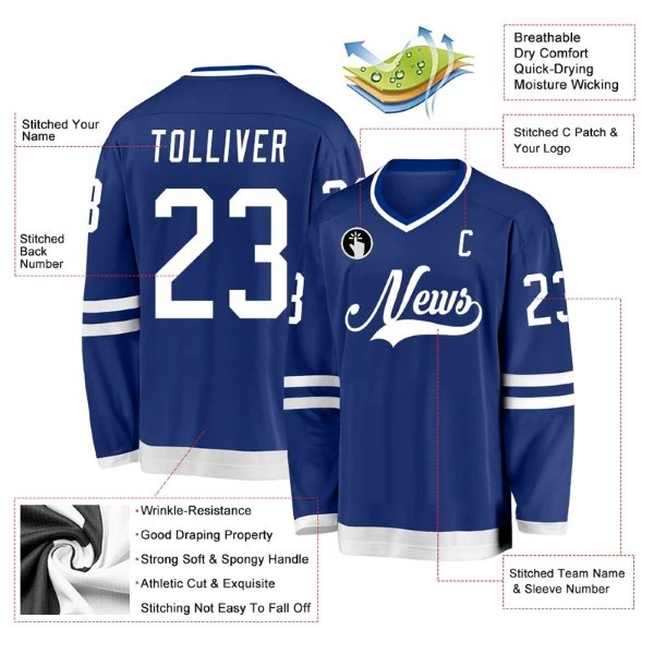 High Quality Breathable Canada Ice Hockey Jersey Customizable Toronto Design Wholesale Sublimation Mesh Uniform OEM Printing