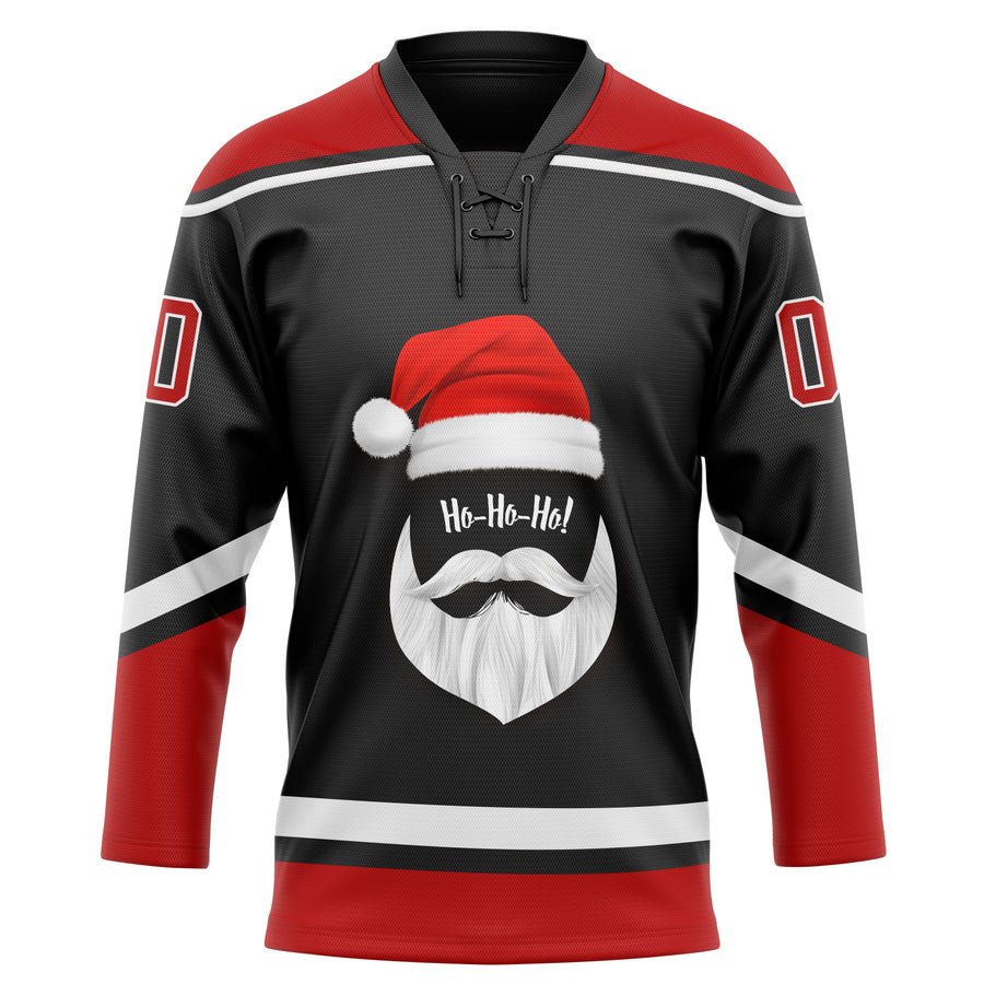 New design tackle twill embroidery logo hockey jersey sublimated ice hockey jersey santa unisex
