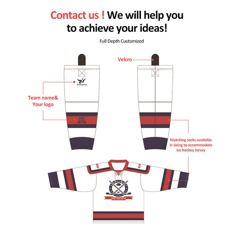 Custom Sublimated Breathable Ice Hockey Socks In Stock High Quality Mens Sport Socks
