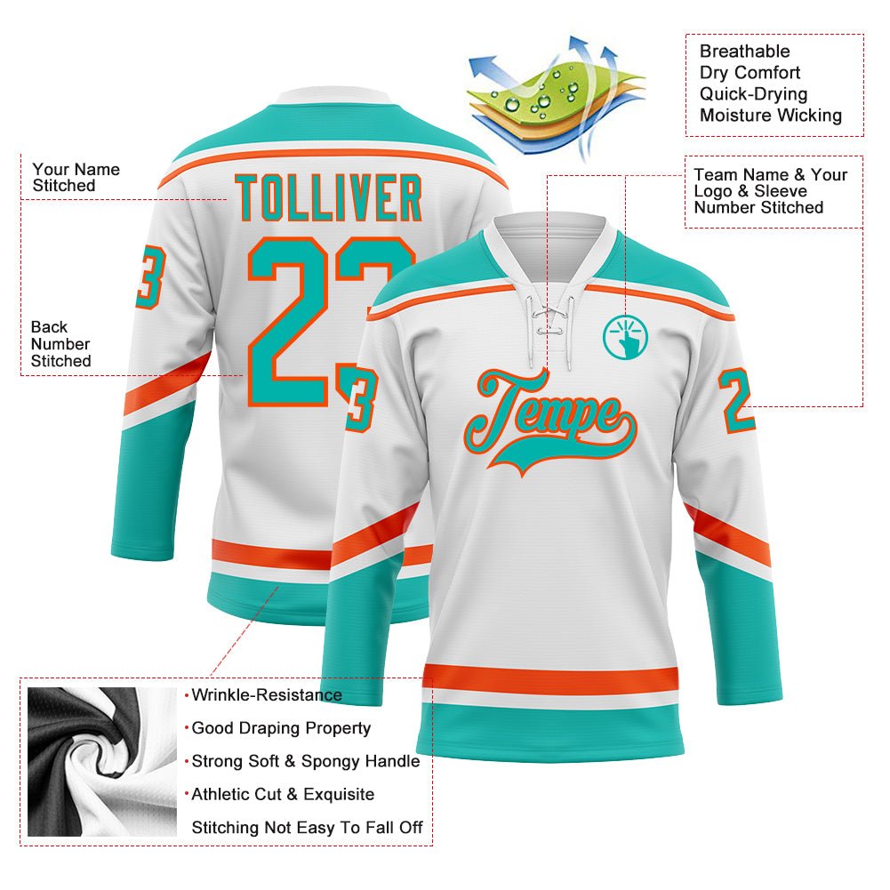 Wholesale Practice Full Sublimation Printing Ice hockey jerseys reversible neon pink|orange ice hockey shirt