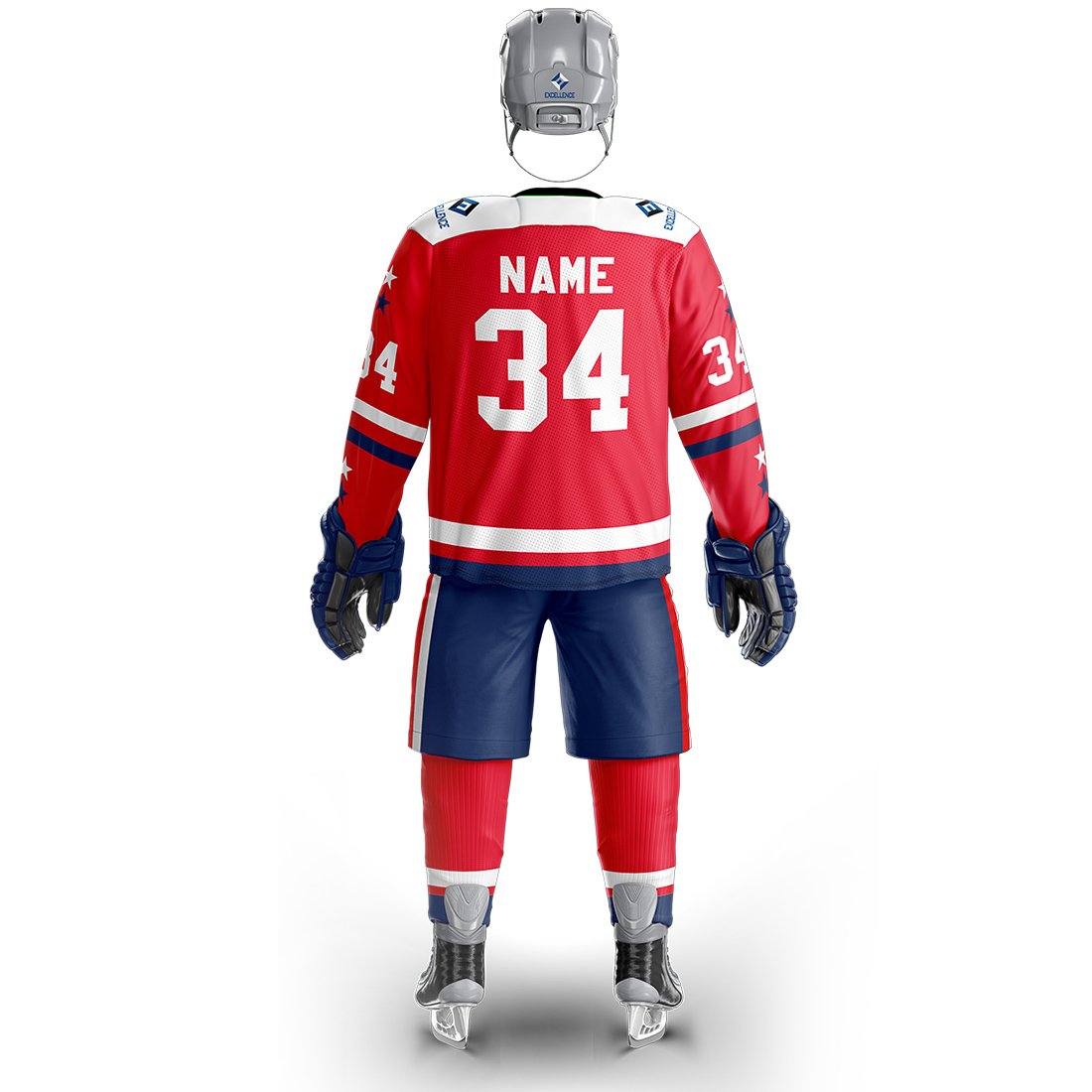 Wholesale low Price Top quality custom sublimation embroidered ice hockey jersey pant shell socks heavy weight gsm