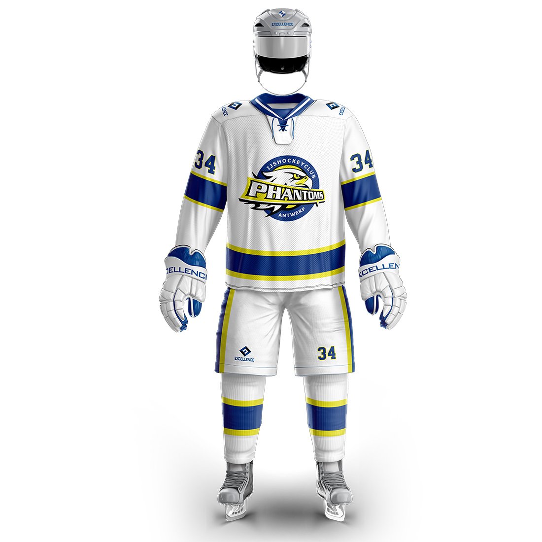 Wholesale low Price Top quality custom sublimation embroidered ice hockey jersey pant shell socks heavy weight gsm