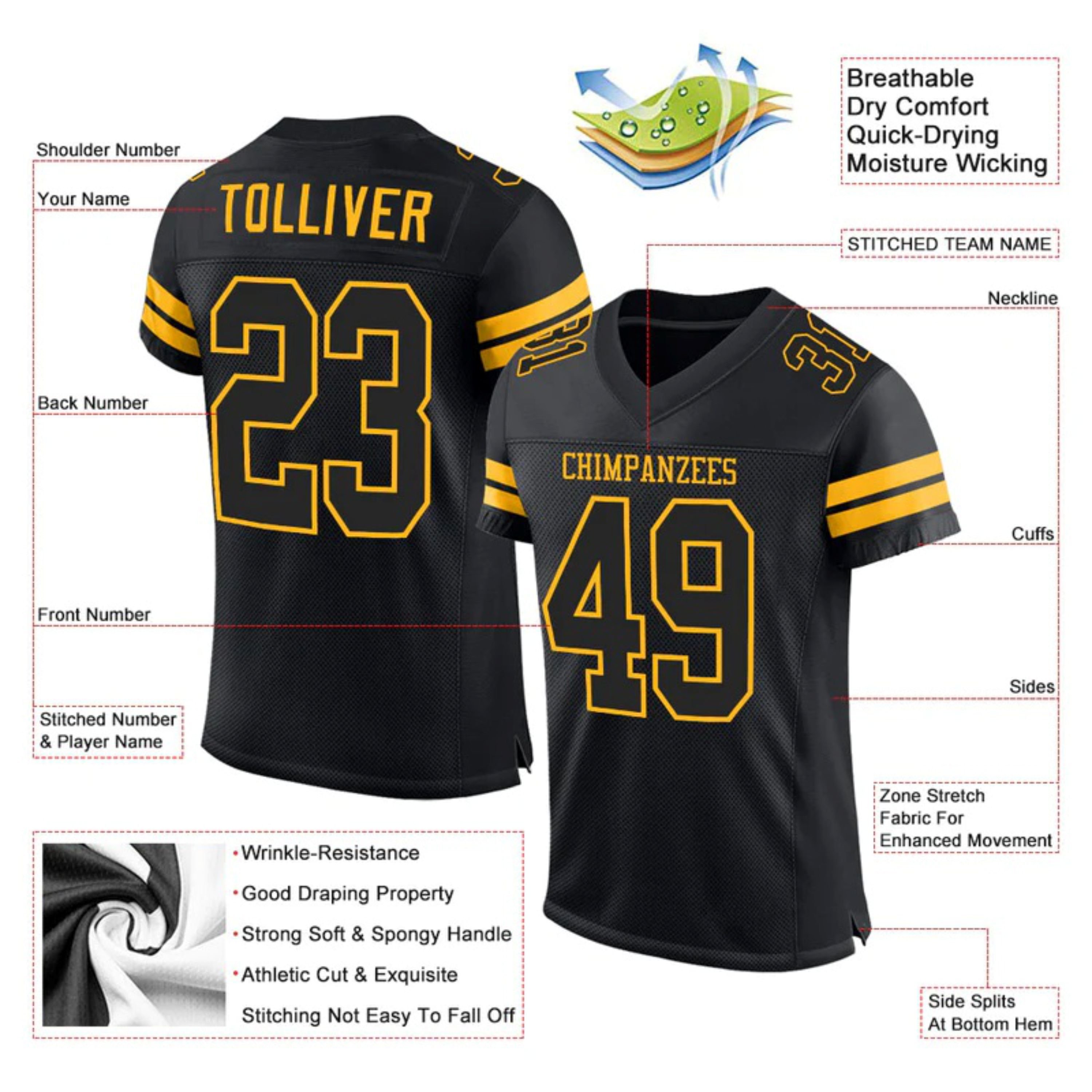 Wholesale Top Quality Unisex 100%Polyester Hockey Jerseys Uniform Mesh Sublimated Mesh Printed Applique Logos Custom Embroidery