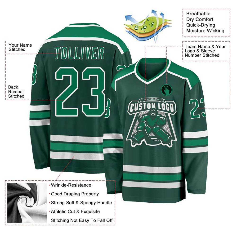 Luson New Customize Ice Hockey Jersey Sublimated Embroidery Reversible Youth Team Hockey Jersey