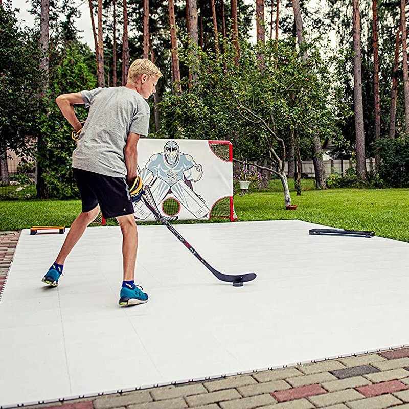 Dryland Synthetic Ice Tiles for Hockey Floor Mat 25 x 25 cm Hockey Training Equipment Board for Shooting Outdoor
