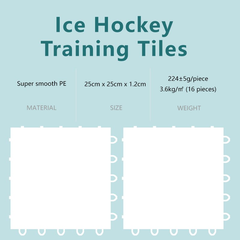 Dryland Synthetic Ice Tiles for Hockey Floor Mat 25 x 25 cm Hockey Training Equipment Board for Shooting Outdoor