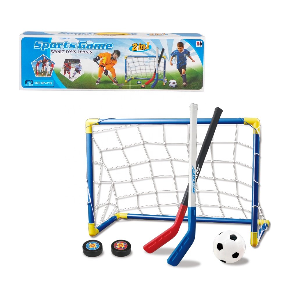 2 in 1 Kids Soccer Goal Set Ice Hockey Toys Football Toy Game Training Set Children Game Balls Outdoor Sport Toys