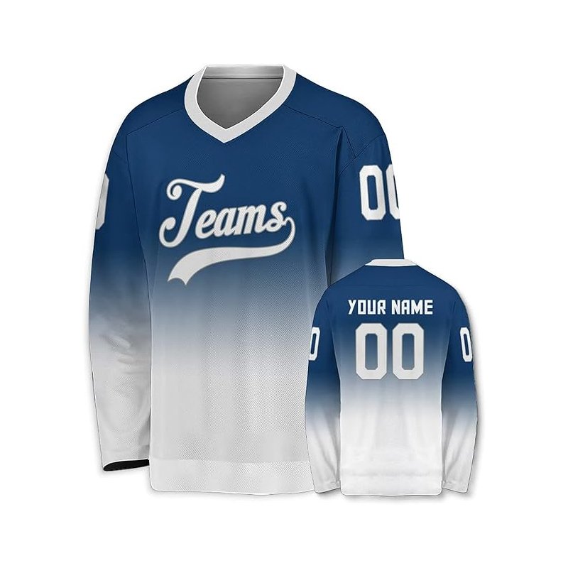 New Arriver Sports Mans Hockey Jersey Factory Custom Logo Long Sleeve White Quick Dry Mens Hockey Jersey