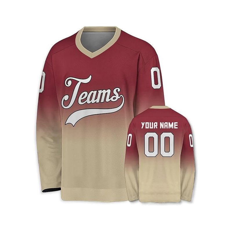 New Arriver Sports Mans Hockey Jersey Factory Custom Logo Long Sleeve White Quick Dry Mens Hockey Jersey