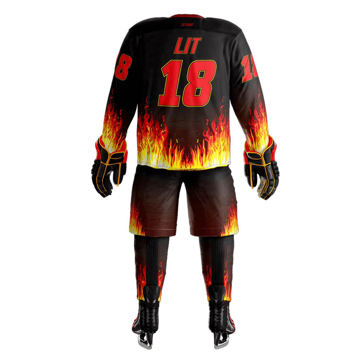 High Quality Custom Designed Ice Hockey Uniform Sets Breathable Team Name Jersey with Pants OEM Wholesale for Sports Wear