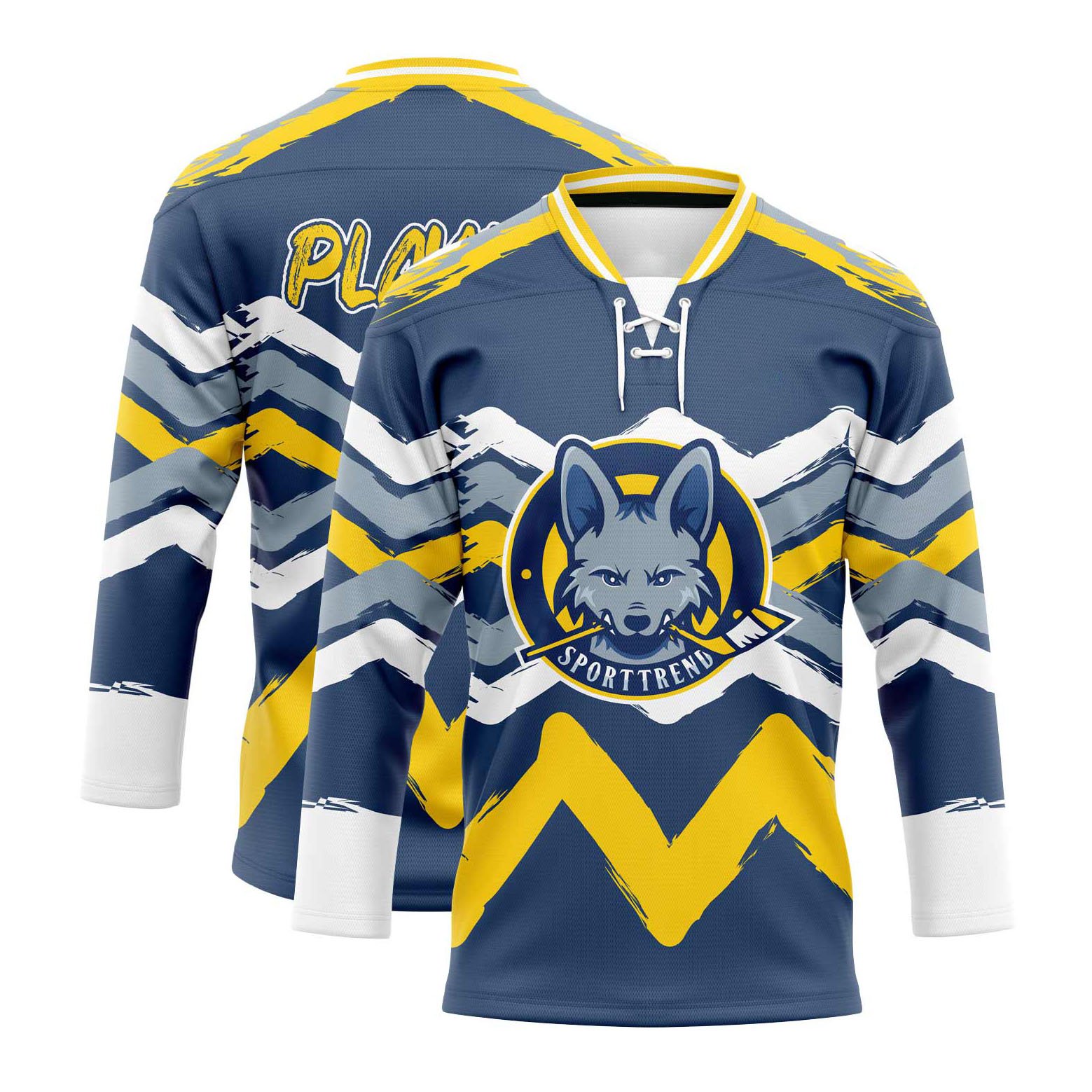 100% polyester fashion white ice hockey team jersey wholesale sublimated hockey jersey men's