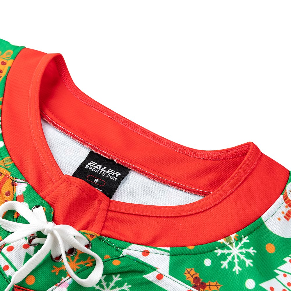Custom Christmas embroidery and sublimation reversible hockey jersey custom logo jersey hockey