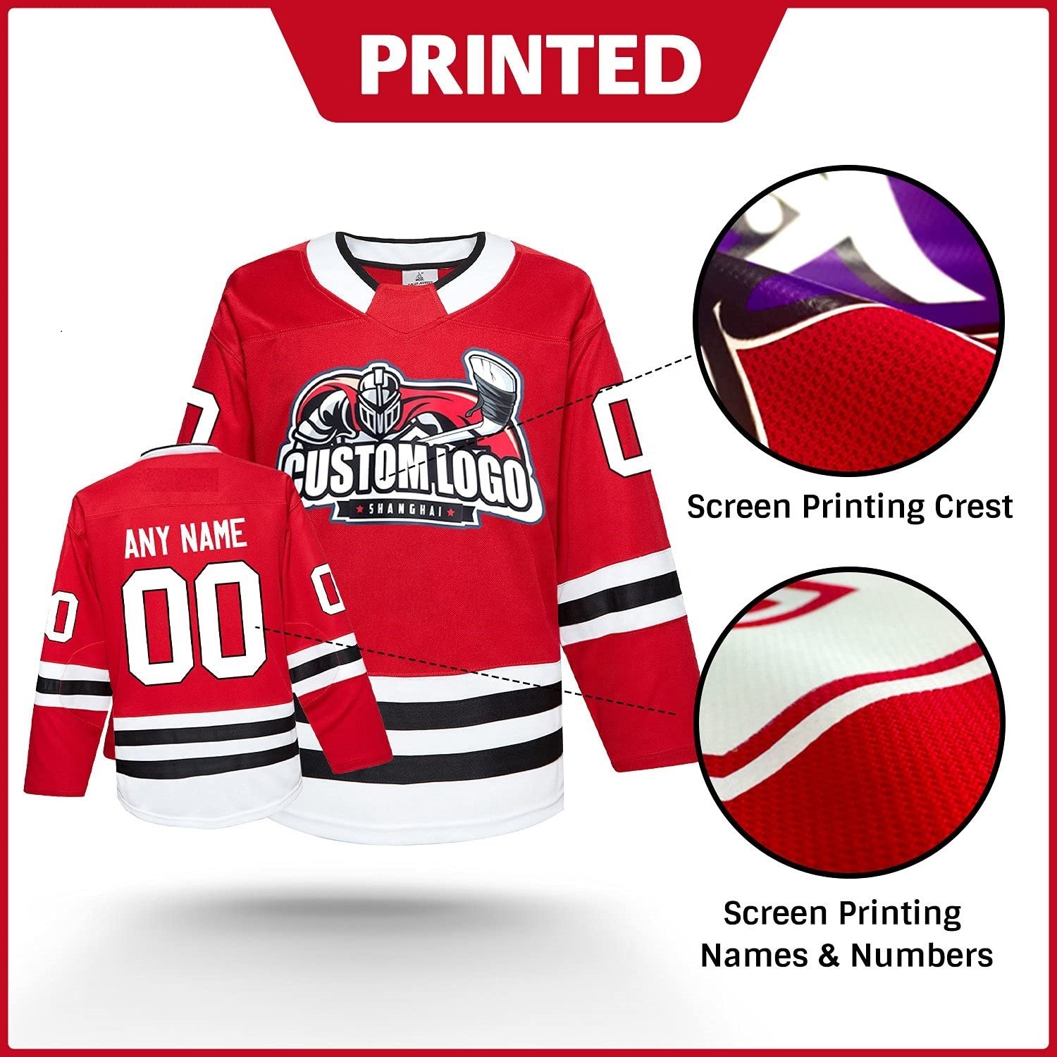 Hockey Jersey Hip Hop Adults Clothing for Party, custom Stitched Letters and Numbers ice hockey jersey