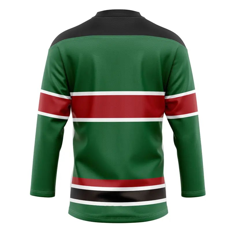 High quality 100% polyester lace neck hockey jerseys men sublimation ice hockey jersey socks custom