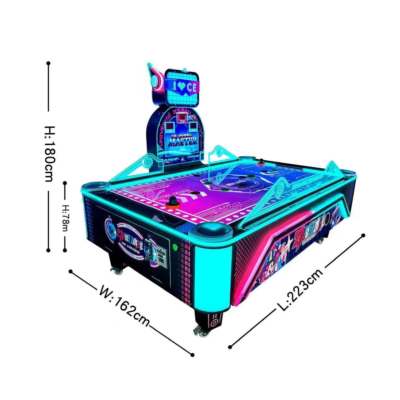 Dynamic ice hockey Machine Indoor Coin Operated Rotating Spaceship Top Air Hockey Arcade Game Machine