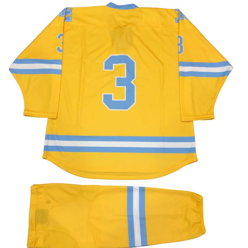 Best selling sublimated hockey wear youth yellow hockey jersey socks team ice hockey jersey custom set