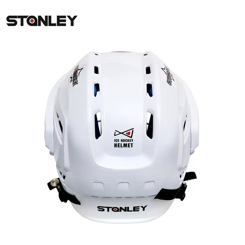 Spot Goods Ice Hockey Inline Hockey Helmets Factory Production PP White Helmet Includes Carbon Steel Mask Ice Hockey Helmet