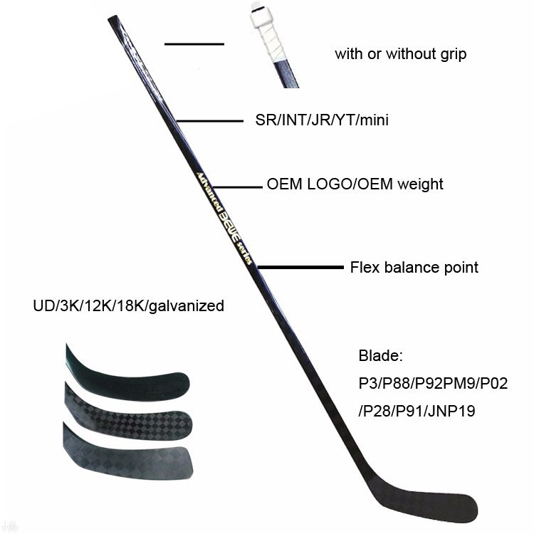 OEM High Quality Carbon Composite Ice Hockey Stick