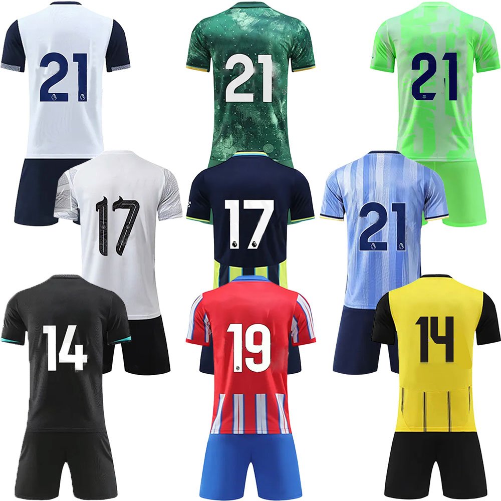 High Quality Football Jersey Full Set Soccer Kit Youth Custom Soccer Jersey kit 2024-2025 Quick Dry Football Men Soccer Wear