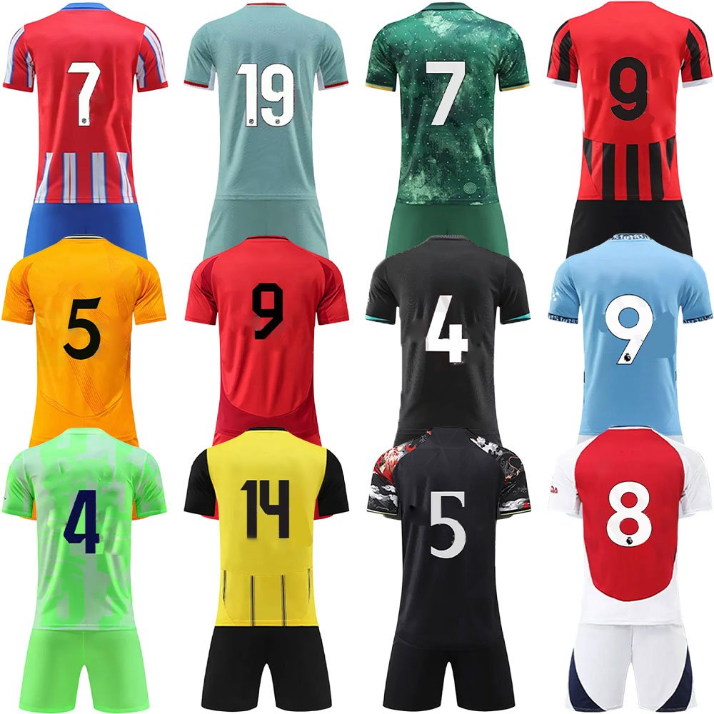 High Quality Football Jersey Full Set Soccer Kit Youth Custom Soccer Jersey kit 2024-2025 Quick Dry Football Men Soccer Wear