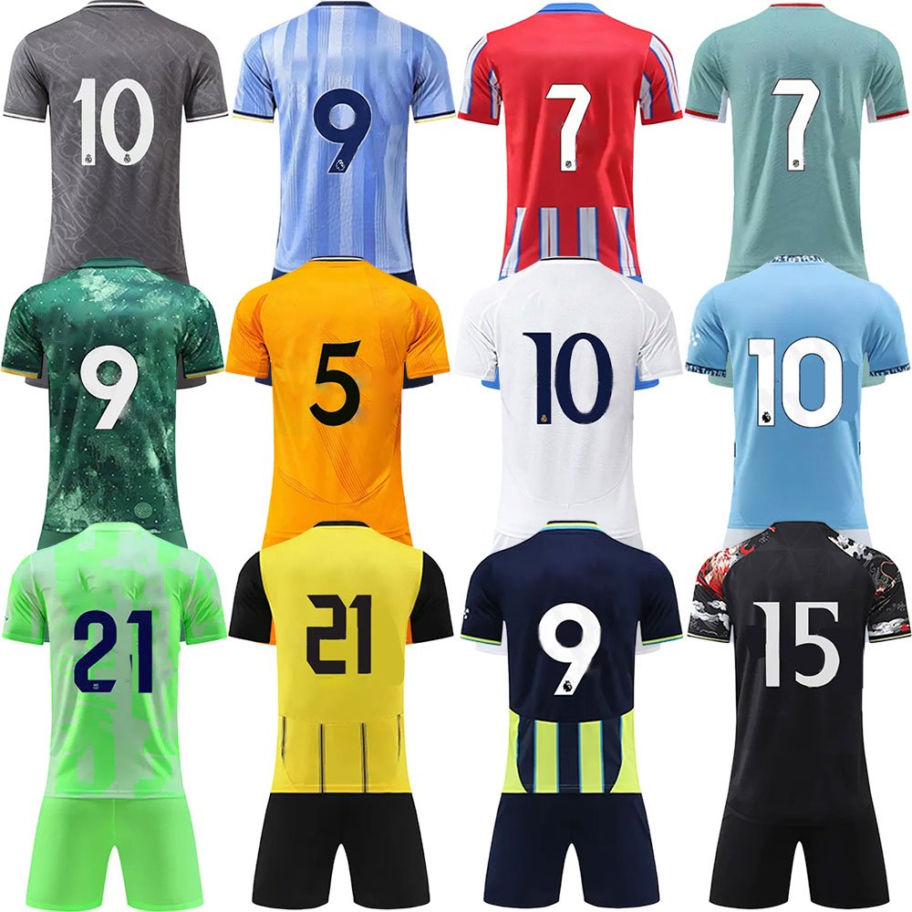 High Quality Football Jersey Full Set Soccer Kit Youth Custom Soccer Jersey kit 2024-2025 Quick Dry Football Men Soccer Wear
