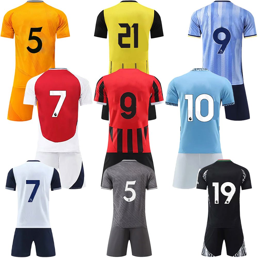 High Quality Football Jersey Full Set Soccer Kit Youth Custom Soccer Jersey kit 2024-2025 Quick Dry Football Men Soccer Wear