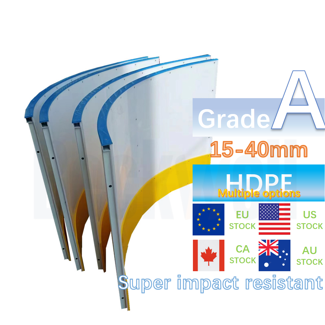 Durable HDPE Arena Barrier Boards 6 Feet Ice Hockey Dasher Panels for Outdoor Rinks High-Impact Resistant Walls