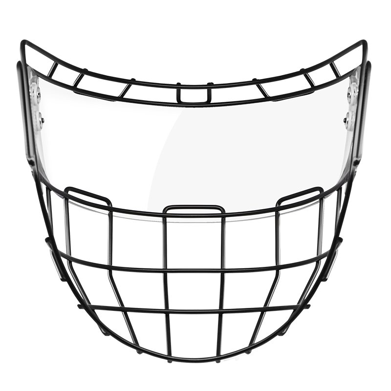 Senior Ice Hockey Cage Polycarbonate And A3 Steel Combo For Helmet Full Face Protection Ice Hockey Visor