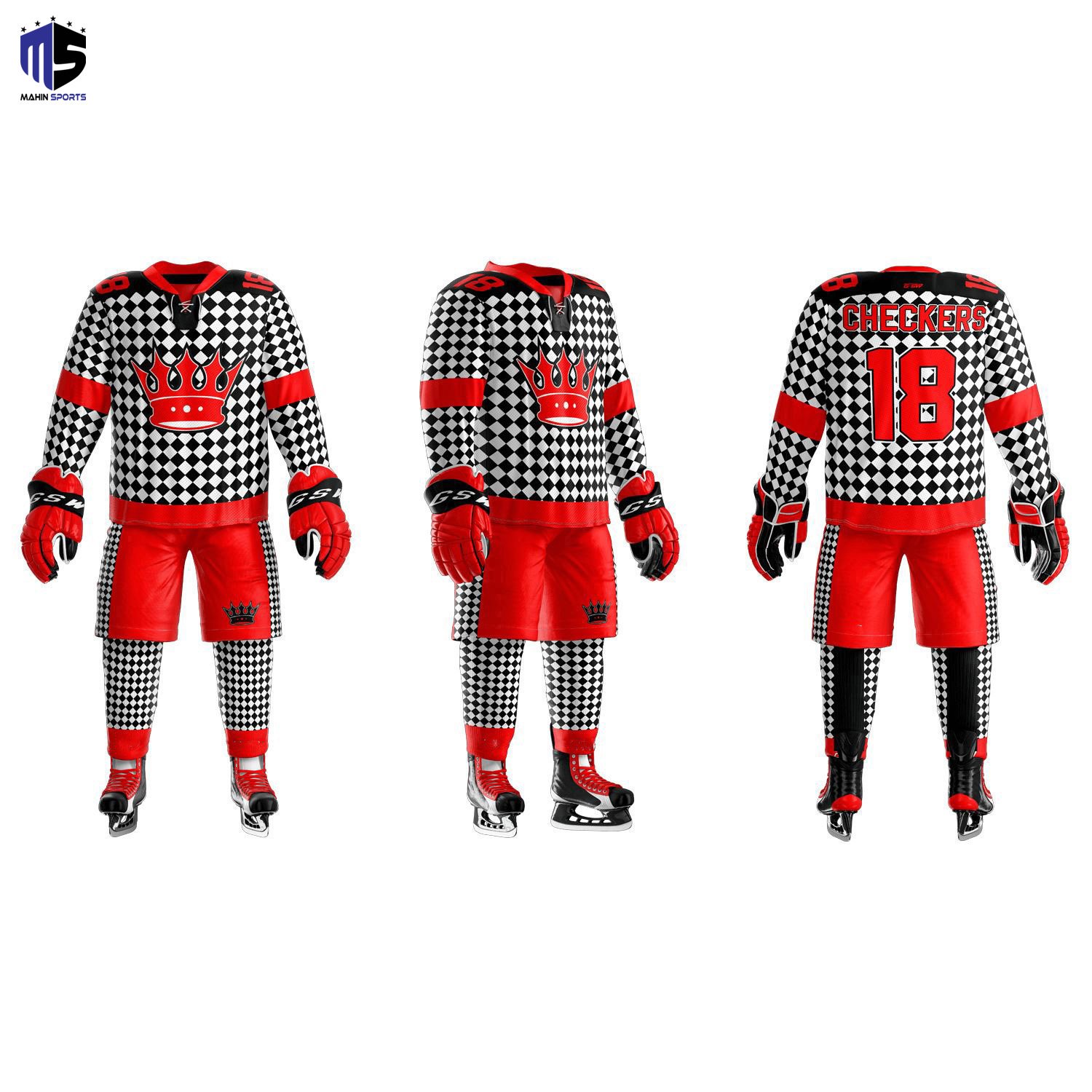 Premium quality 100% Polyester Team Breathable Field Hockey Jersey Men Sublimation Ice Hockey Uniform