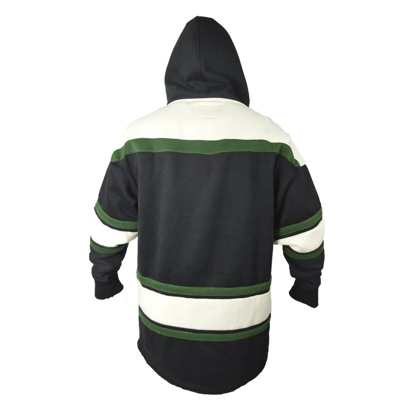 Custom-Made Winter Fleece Hockey Hoodies Featuring High-Quality Tackle Twill Embroidery And Laces