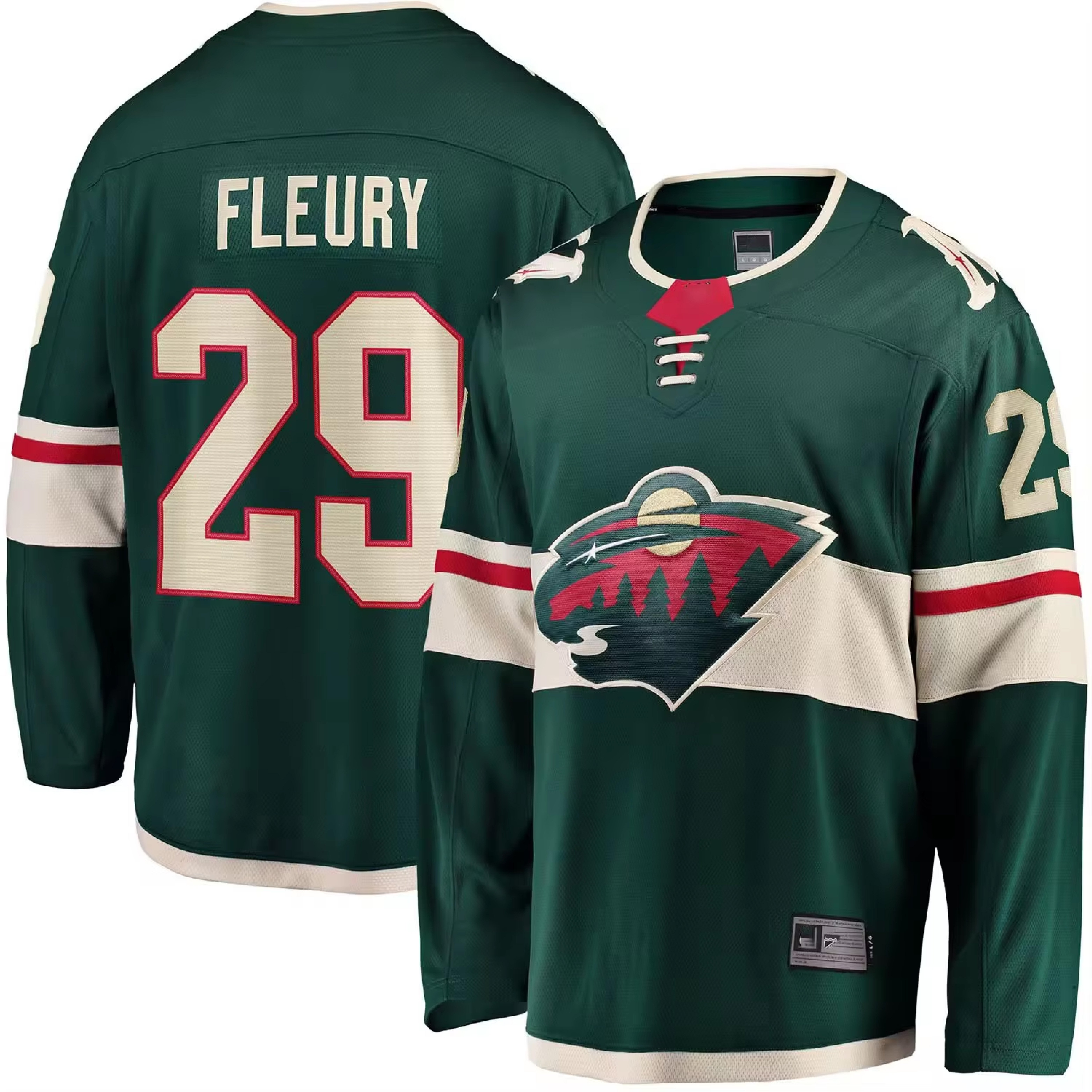 Men's Minnesota 29 Marc Andre Fleury 97 Kirill Kaprizov 7 Brock Faber 14 Joel Eriksson Ek 12 Matt Boldy Stitched Hockey Jersey