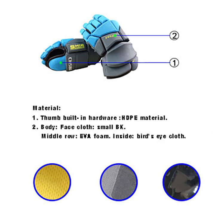 Hot selling Durable Nylon Ice Hockey Gloves Full Finger Anti-Slip Sports Gloves