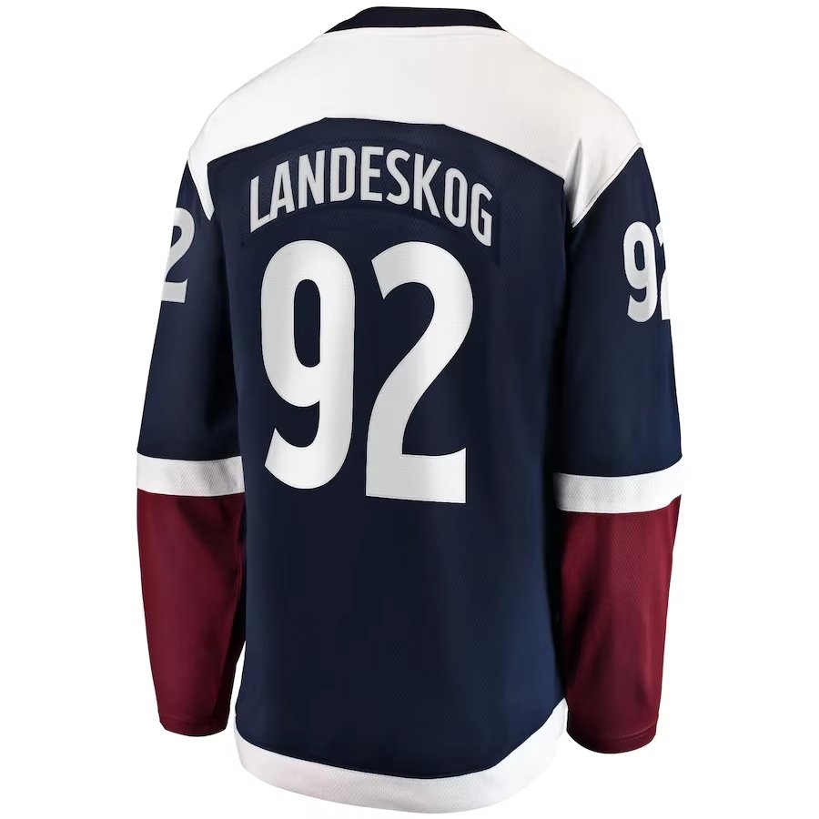 Hot Sale Red Blue Wear Colorado Avalanche 92 Landeskog Home Alternate Wear Away Women's Men's Ice Hockey Team Jersey