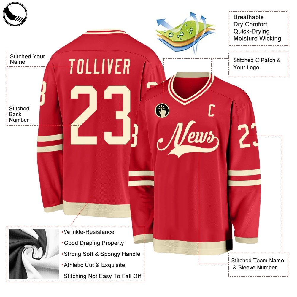 BETHERIVAL Custom International Ice Hockey Wear Tackle Twill Embroidery Ice Hockey Jersey