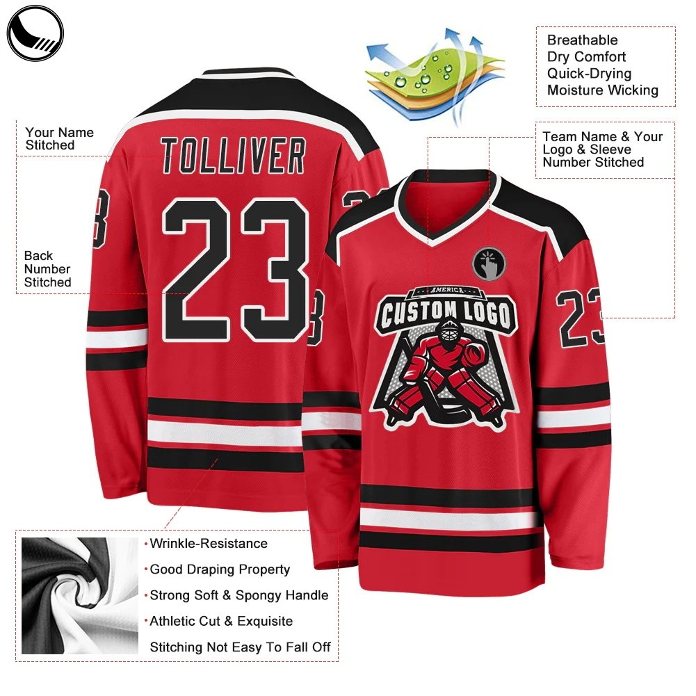 BETHERIVAL Custom International Ice Hockey Wear Tackle Twill Embroidery Ice Hockey Jersey