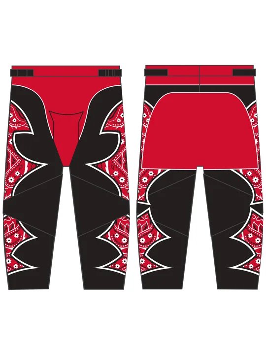 ice hockey uniform Adjustable Dual Cinch Nylon Belt Elastic Back Waistband Custom Sublimated Roller Hockey Pants