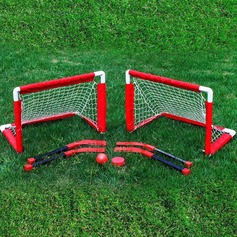 Set of 2 Mini Hockey Goals Pro Style Top Shelf Kids Hockey Set Includes 2 Durable Goals