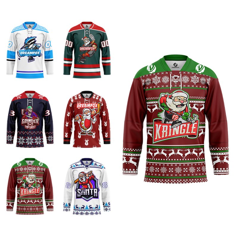 Custom reversible ice hockey jersey Superior Pullover christmas vacation hockey jersey