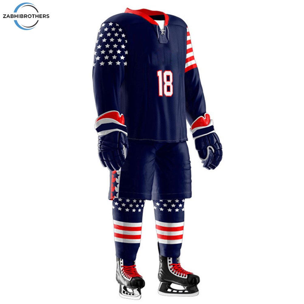 Premium Quality Factory Manufacture Ice Hockey Jersey And Pant Sets Wholesale Price Ice Hockey Uniform