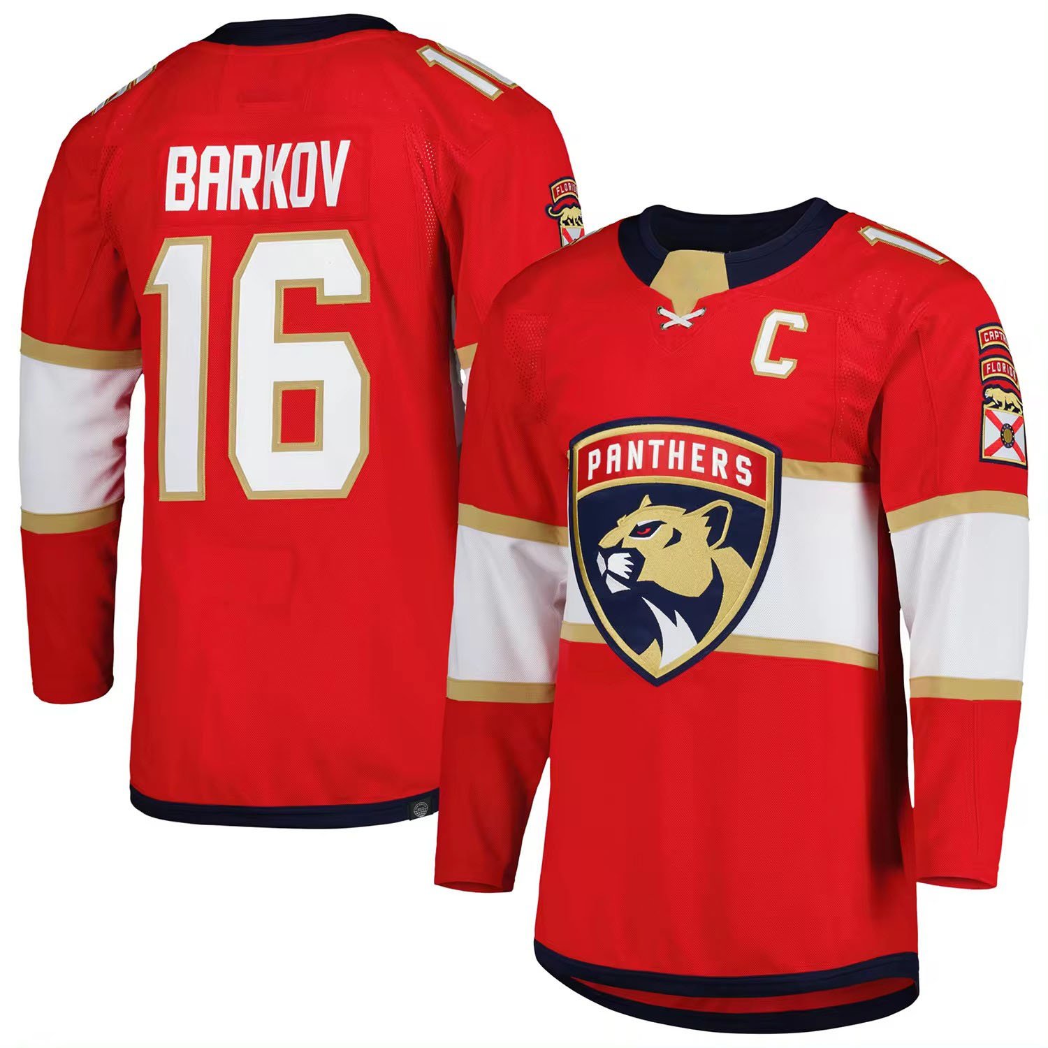 Men's Florida 19 Matthew Tkachuk 16 Aleksander Barkov 5 Aaron Ekblad 72 Sergei Bobrovsky Top Quality Stitched Ice Hockey Jersey