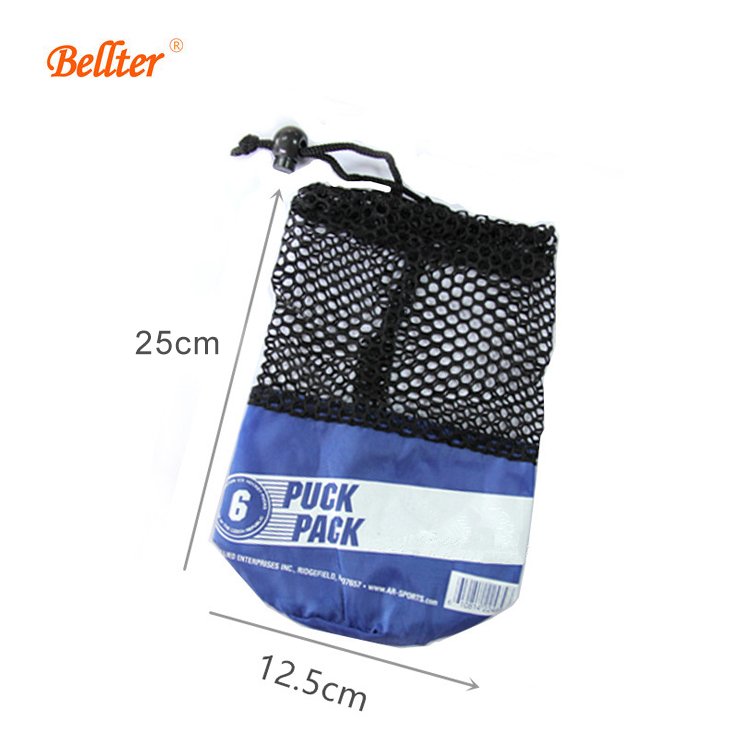 Custom Logo Printed Golf Ball Ice Hockey Polyester Storage Mesh Drawstring Carry Bag Packaging Drawstring Mesh Bag