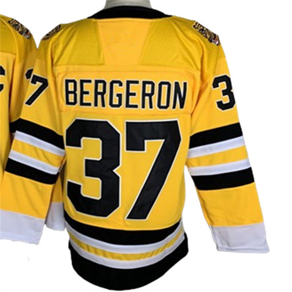 New Custom team Hockey Jerseys 37# BERGERON 33# GHARA 40# RASK Hockey Jersey Embroidery Shirts Sports Wear
