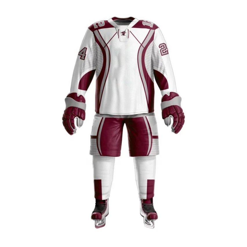 2024 OEM Customized Men Ice Hockey Uniform Custom Logo Design Men Ice Hockey Uniform Breathable Comfortable Ice Hockey Uniform
