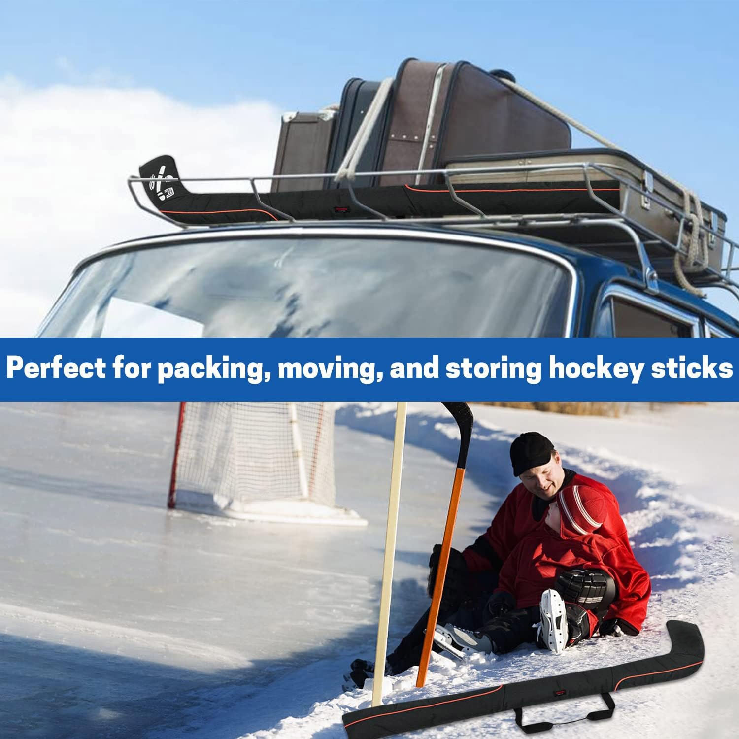 New Lightweight Hockey Stick Accessories Field Hockey Stick Bag Black Color Ice Hockey Bag with Adjustable Strap
