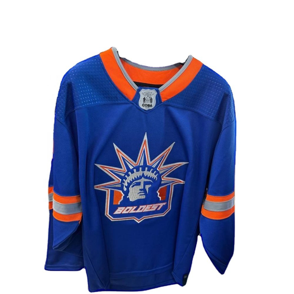 Customized Embroidered Tackle Twill Hockey Jersey Polyester Team Uniform with Custom Design and Print for Ice Hockey Wear